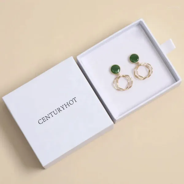 Envoltura de regalo 500pcs/lote Collar de anillo al por mayor Pulsera de joyas de lujo cajas de papel personalizadas Cajón de cajas de logotipo personalizado con cinta