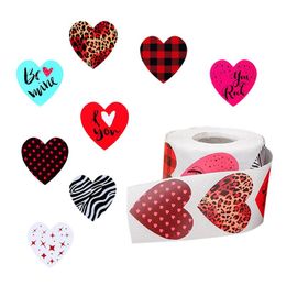 Gift Wrap 500 Stks Love Heart Labels Stickers I You You Valentine's Day Bedank Sealing verjaardagsfeestje