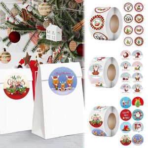 Emballage cadeau 500pcs autocollants joyeux noël étiquettes de sac de bonbons emballage sceau étiquette scrapbooking papeterie autocollant décor fournitures de fête