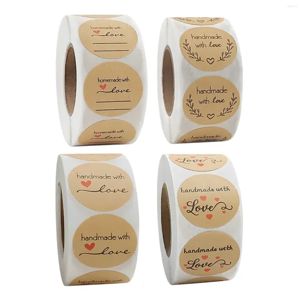 Cadeau cadeau 500pcs / rouleau 1 pouce kraft rond 