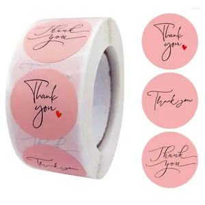 Gift Wrap 500 stks/rol 3 Stijlen Dank U Stickers Bruiloft Handgemaakte Zelfklevende Label Scrapbooking Seal Etiketten Verpakking S