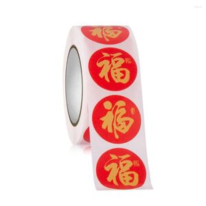 Gift Wrap 500 stcs/roll Chinese Tiger Happy Year Stickers Spring Festival Decoratieve wikkelbox Label Tags SEAL