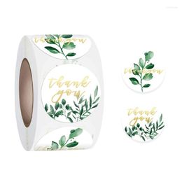 Gift Wrap 500 stcs/roll Classic Green Plants Label Sticker Round Dank u bedankje 1,5 '' Cartoon Animal Stickers voor bruiloft