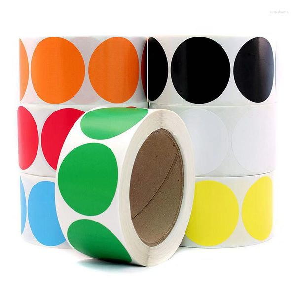 Emballage cadeau 500 pièces/rouleau étiquette colorée Code couleur étiquettes à points autocollants peut écrire professeur fournitures de bureau emballage papeterie autocollant