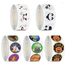 Cadeaupapier 500 stks/rol halloween ronde zelfklevend papier handgemaakte verpakking label stickers party kids gunst