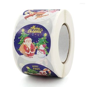 Geschenkomschakeling 500 stks/rol Merry Christmas Handmade sticker Card Box Pakket Santa Dank u Stickers Envelope SEAL Labels Jaar Decor