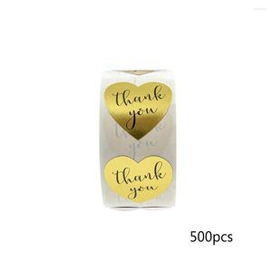 Enveloppe-cadeau 500pcs / rouleau Autocollants Round Adhesive Scrapbooking Handmade With Love Seal Papier de branche d'olive romantique