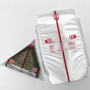 Emballage cadeau 500pcs Triangle Boule de riz Sac d'emballage Nori Algues Onigiri Sushi japonais Sacs en plastique Accessoires Bento