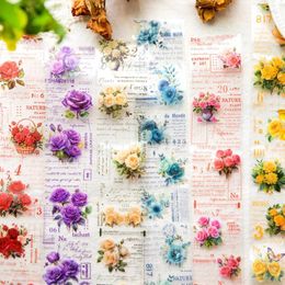 Geschenkverpakking 50 mm 2 m rol kleurrijke bloemen PET transparante tape stickers decoratie tapes maken scrapbooking sticker DIY journaling planner