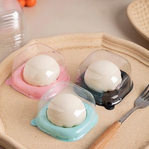 Geschenkverpakking 50 stuks Doorzichtige Ronde Plastic Maan Taartdozen Bruiloft Eigeel Bladerdeeg Dessertbakje Babyshower Snoep Chocolade Verpakkingsdoos