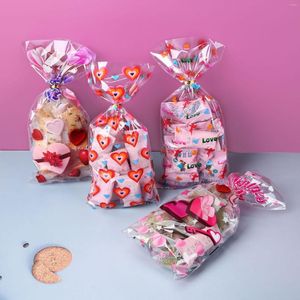 Geschenkpapier, 50 Stück, Valentinstagstüten, Zellophan, Süßigkeiten, Kekse, Backverpackung, Beutel, Brautparty, Hochzeit, Party, Versorgung, Leckereien, Leckereien