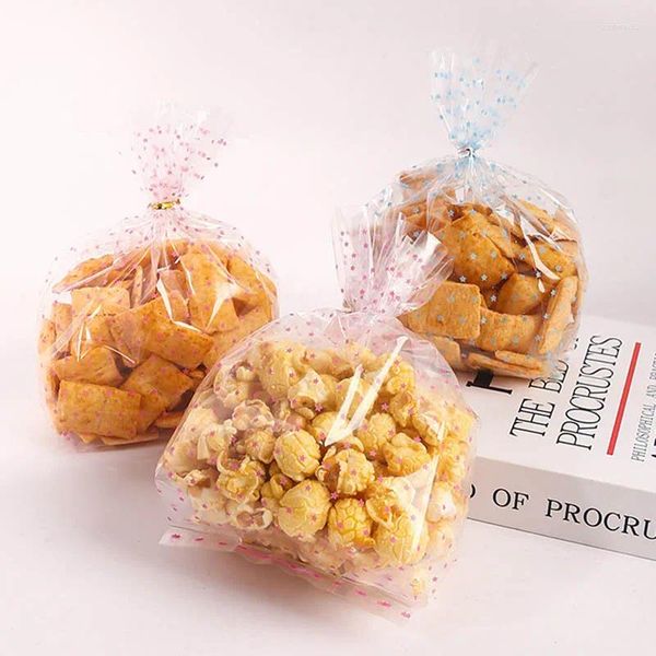 Enveloppe-cadeau 50pcs 11x22cm Sacs de bonbons transparents Sacs étoiles pour l'emballage de cookie Chocolate Mariage d'anniversaire de fête