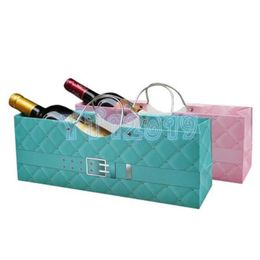 Cadeau cadeau 50pcs 35 5 9 12 5cm une bouteille de vin rouge papier emballage sac de rangement événement fête transporteur avec handle315l