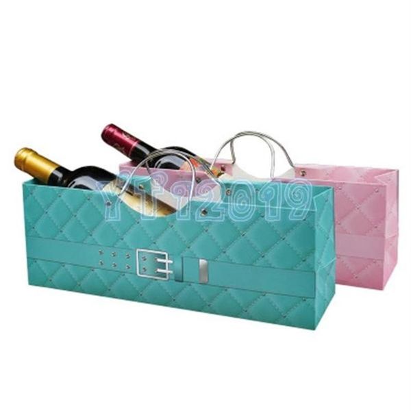 Emballage cadeau 50pcs 35 5 9 12 5cm Une bouteille de vin rouge Emballage en papier Sac de rangement Événement Party Package Carrier avec poignée237h