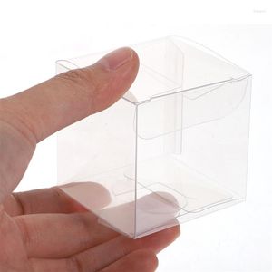 Cadeau cadeau 50pcs 5x5x5cm boîte d'emballage en plastique transparent PVC bonbons transparents pour organisateur de stockage de fête de mariage accessoires pour la maison 2023