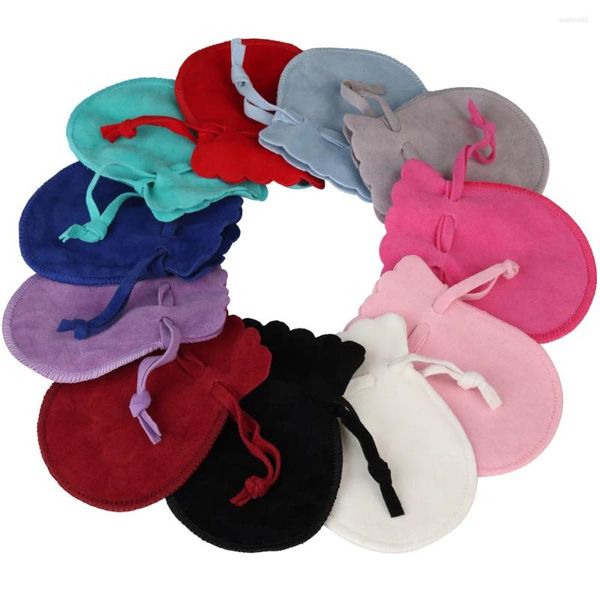 Enveloppe-cadeau 50pcs 7x9 / 9x12cm Gourd Velvet DrawString Sac à poussière Flanelle Bijoux d'emballage Sacs de fête de mariage en gros