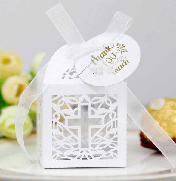 Enveloppe cadeau 50pcs 8 couleurs Laser Cut Box Ramadan Decoration Candy for Wedding Party Fave