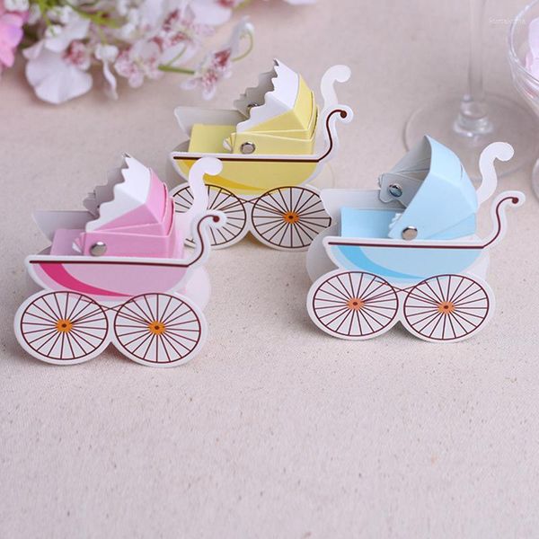 Papel de regalo 50PCS Baby Shower Candy Box Boy Girl Género Reveal Party Bautismo Contenedor Bolsa Suministros