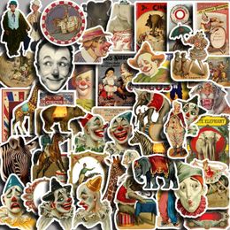 Cadeaupapier 50 stks/zak Retro Circus-serie Materiaal Collage DIY Scrapbook Po Dagboek Decoratieve Stickers