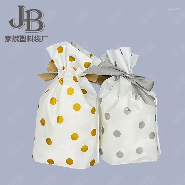 Enveloppe cadeau 50pcs sacs de fil Ties cadeaux en plastique d'emballage sachets d'anniversaire de mariage biscuit de boulangerie
