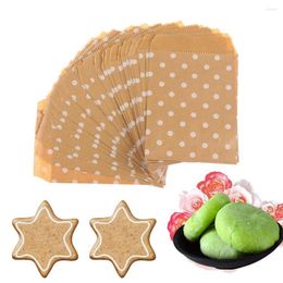 Emballage cadeau 50pcs Biscuit Kraft Sacs en papier Candy Pochette d'emballage Sac de pop-corn Fête d'anniversaire Snack Fournitures d'emballage 15cm 10cm