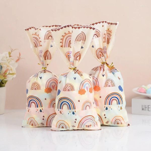 Envoltura de regalo 50 unids Boho Rainbow Bolsas de celofán Cumpleaños S Bolsa de caramelo Baby Shower Party Supplies