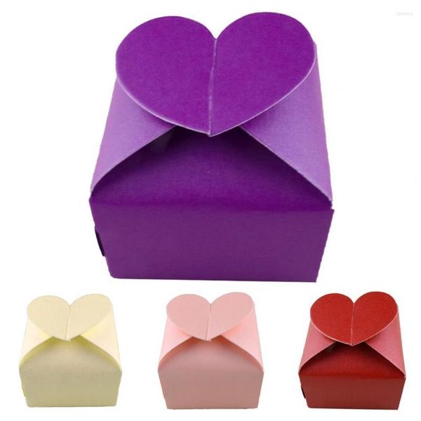 Emballage cadeau 50 pièces boîtes à bonbons élégant papier coeur conçu faveur coloré amour emballage boîte mariage pour les invités