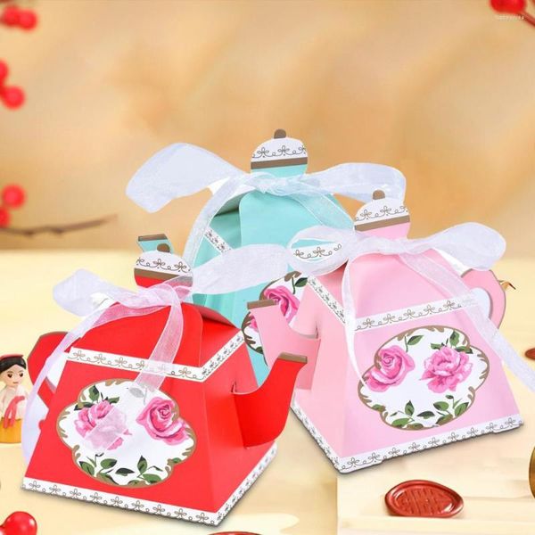 Papel de regalo 50 Uds soporte para dulces elegante estampado de flores caja de galletas de recuerdo de boda plegable suministros de vacaciones regalos