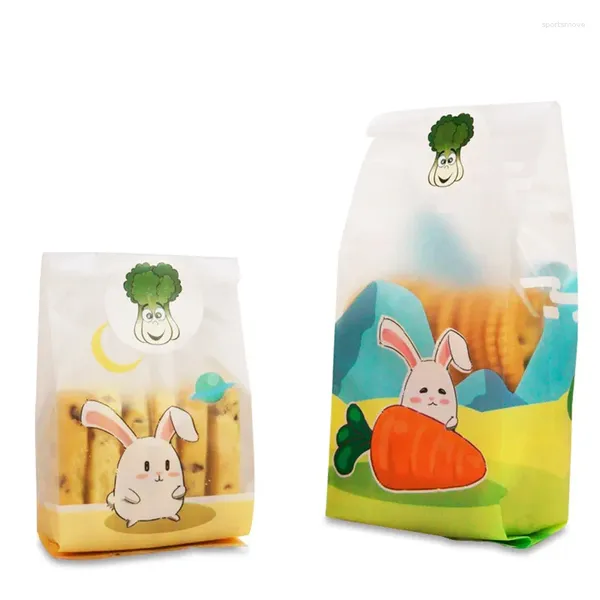 Envoltura de regalo 50pcs galletas de dibujos animados de azúcar de azúcar de azúcar de plástico postre de caramelo bolsas de embalaje de cumpleaños