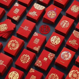 Cadeau cadeau 50pcs chinois mini enveloppe rouge créative hongbao année festival de printemps chanceux argent poche anniversaire marier emballage cadeau sacs rouges 231025