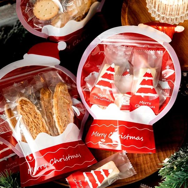 Envoltura de regalo 50pcs bolsas de Navidad de navidad bocadillos de navegación de dulces para galletas de caramelo