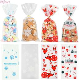 Cadeaupapier 50 stuks Kerstcadeauzakje Transparante plastic zakken voor Kerstmis Thuis Presenteert Snoepjes Koekjes Winkel Verkoop Cadeaukoekjes Inpakzakken 231109
