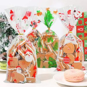 Cadeaupapier 50 stuks Kerstcadeauzakje Transparante plastic zakken voor cadeautjes Snoepjes Koekjes Kerst HomeStore Verkoop Cadeaukoekjes Inpakzakken 231124