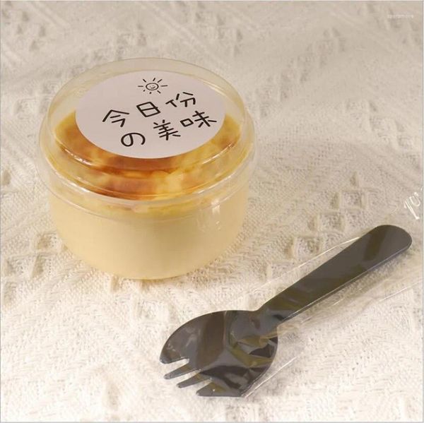 Emballage cadeau 50pcs Clear Pudding Cup Bouteille de yaourt jetable avec couvercle Jelly Cuisson Emballage rond en plastique transparent 120ml