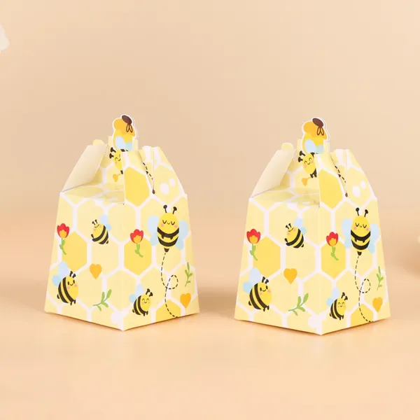 Enveloppe cadeau 50pcs Créative Little Bee Cartoon Packaging Box Decoration Party Baby Shower Candy Birthday