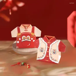 Cadeau cadeau 50pcs créatif rouge style chinois boîtes de bonbons cadeaux de mariage invités mariage papier emballage de chocolat boîte boîte gateau