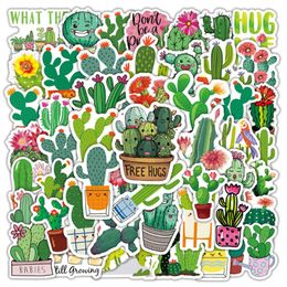 Cadeau cadeau 50pcs plantes vertes mignonnes autocollants de cactus pour cahiers scrapbook papeterie autocollant d'ordinateur scrapbooking matériel fournitures d'artisanat