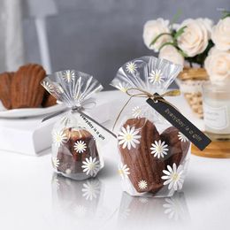 Envoltura de regalo 50pcs margarita de flores para galletas bolsas de galletas transparentes bolsas para hornear bolsas para cocinar