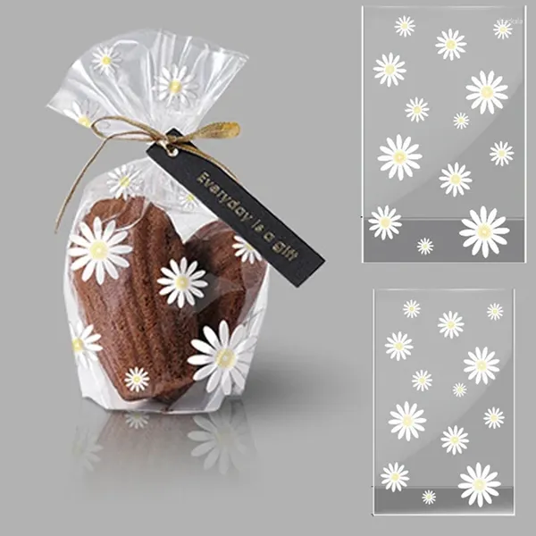 Enveloppe-cadeau 50pcs Sac à biscuits à fleurs de fleurs de fleurs