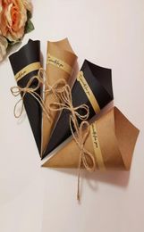 Cadeauverpakking 50 stuks DIY-boeket Kraftpapier Handgemaakte bloembak Vouwkaart voor pakket1080409