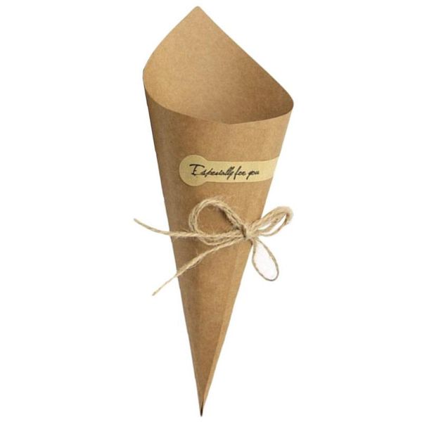 Enveloppe cadeau 50pcs Bouquet bricolage Kraft Paper Boîte à fleurs artisanale Carte de pliage pour emballage PaperGift