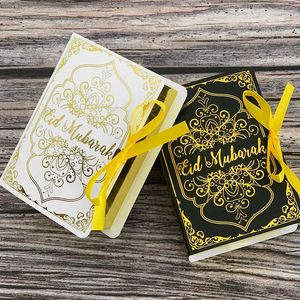 Emballage cadeau 50pcs Eid Mubarak Chocolat Bonbons Boîtes Livre Forme Ramadan Décor Emballage Boîte Islamique Musulman Festival Fête Fournitures