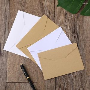 Enveloppe cadeau 50pcs Enveloppe Small Business Supplies Kraft Paper 150g Poste-Card GiftBox Packaging Invitations Mariage Station de rangement de papeterie de mariage