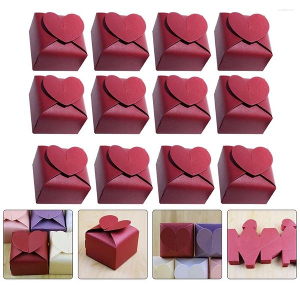 Cadeau cadeau 50pcs coeur européen boîte de bonbons de mariage porte-papier emballage