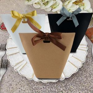 Emballage cadeau 50 pièces boîte de faveur boîtes à bonbons papier Kraft faveurs de mariage boîte-cadeau avec ruban voyage bébé douche présent décor de fête