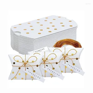 Enveloppe cadeau 50pcs Ordampage à point d'estampage Stripe Bookie Box oreiller en forme de dessert en carton de baby shower