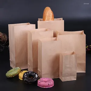 Emballage cadeau 50pcs Sacs en papier kraft à emporter Sandwich Pain Noël Fournitures de fête de mariage Emballage Emballage