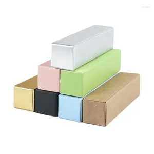 Geschenkverpakking 50 stuks kraftpapier lippenstift verpakking goud zilver groen blauw roze kleur lip buis caerboard
