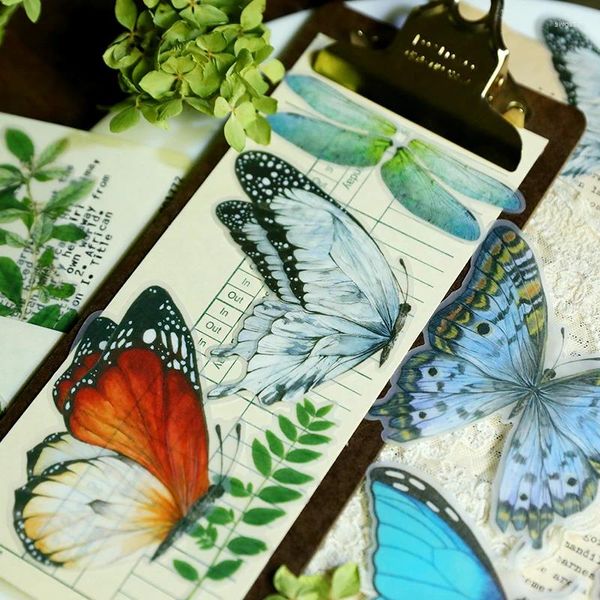 Envoltura de regalo 50 unids Tamaño grande Planta tropical Mariposa Pegatinas Junk Journal Vintage Flower Animal Diary Scrapbooking Material