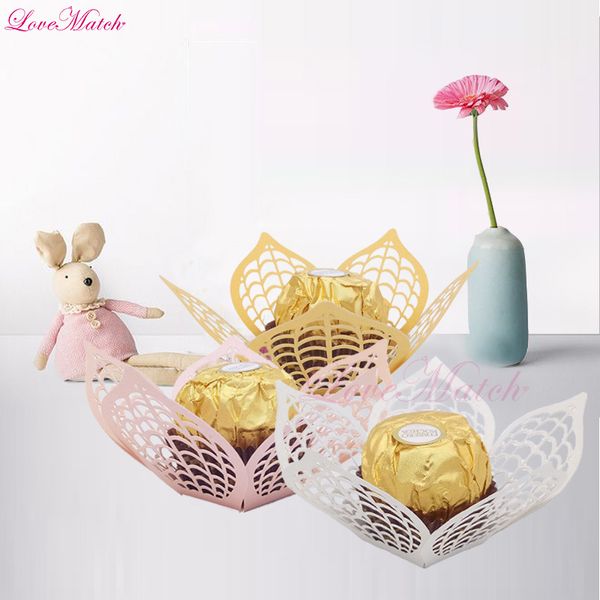 Emballage cadeau 50pcs feuille découpée au laser barre de bonbons faveur de mariage chocolat bébé douche fête boîte décoration 230625